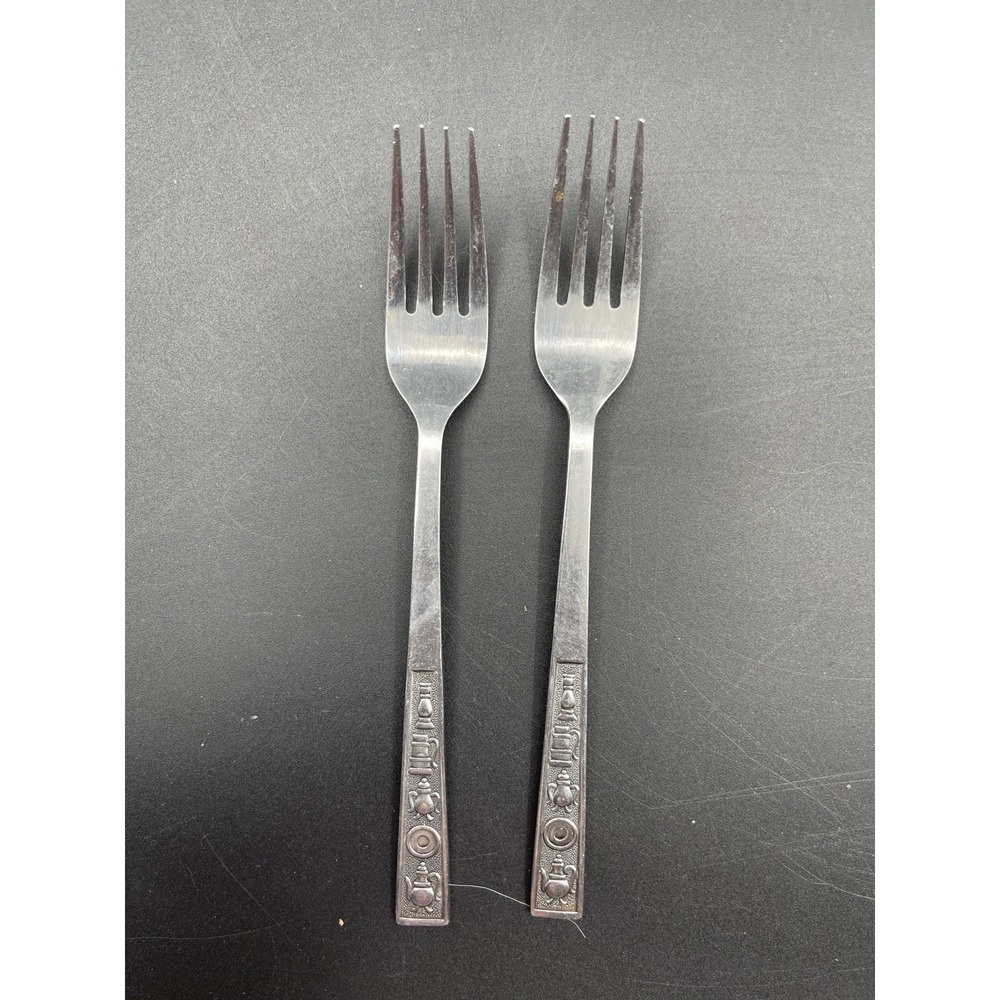 Rogers Century‎ House Japan Stainless Dinner Forks Lot 2 Mid Century Flatware